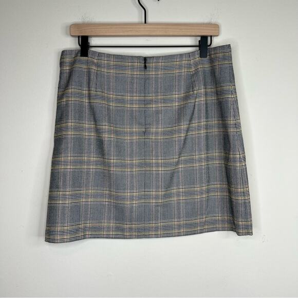 1. State gray yellow glen plaid mini pencil skirt 10 - Picture 3 of 7